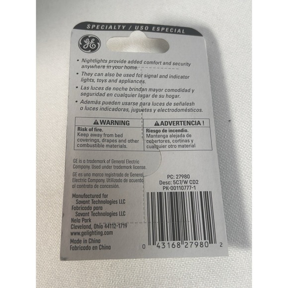 GE Lighting 27980 5W White Night Light Bulbs, 10 Packs - Picture 3 of 3